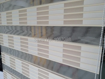 

Custom Made 100% Polyester Beige Fold Translucent Rollrt Zebra Blinds Window Curtains for Living Room 7 Colors are Available