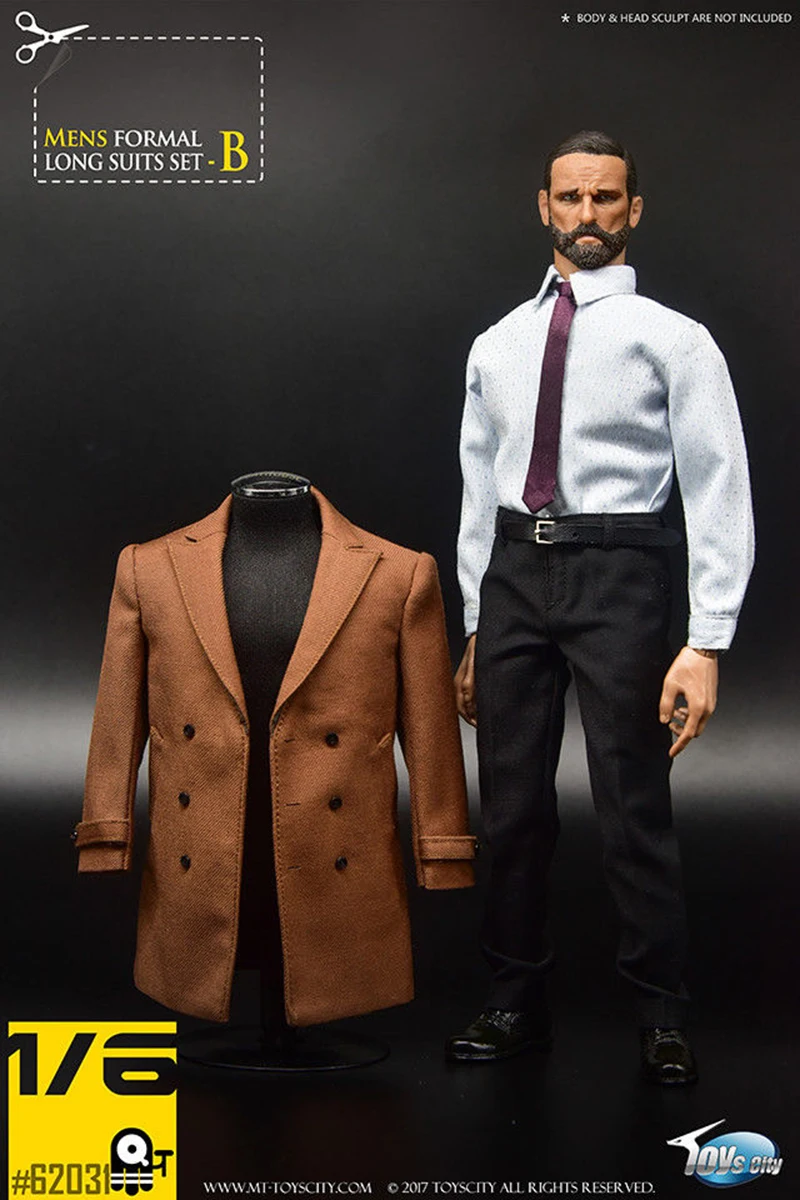 

Brown/BLACK 1/6 Toys City TC 62031 Gentleman Mens Coat Formal Suit Set 1/6 action Figure Clothing set F 12" Male Figure Body Toy