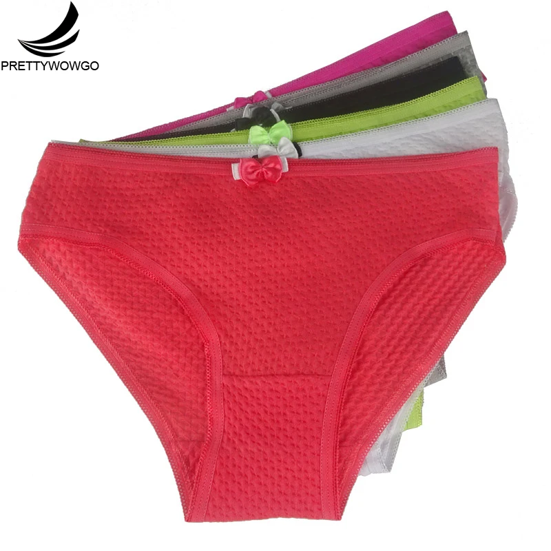 

Prettywowgo Wholesale Underpants Cotton 2019 New Arrival 6 Color Comfortable Cotton Women Panties 5011