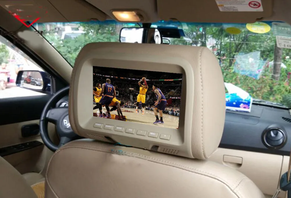

Factory Direct Sales 7 inch Car Headrest Monitor 800*RGB*480 Auto Monitor Support Video inputs AV Function