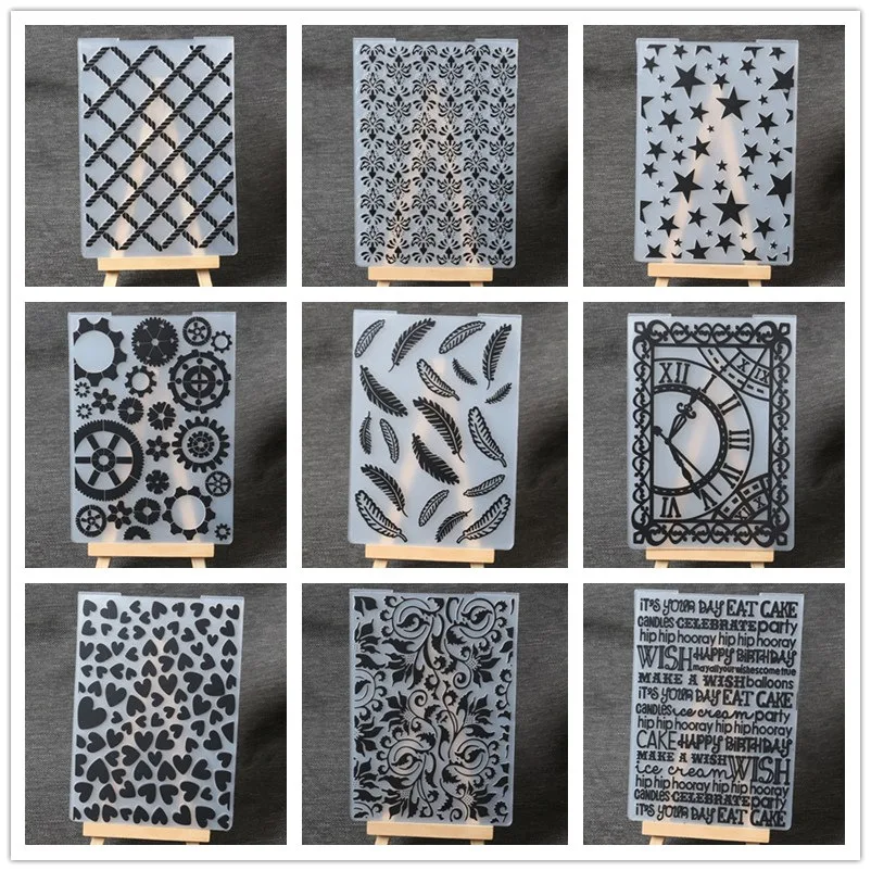 

Flowers Words Plastic Template Craft Embossing Folders for DIY Scrapbooking and Paper Card Making