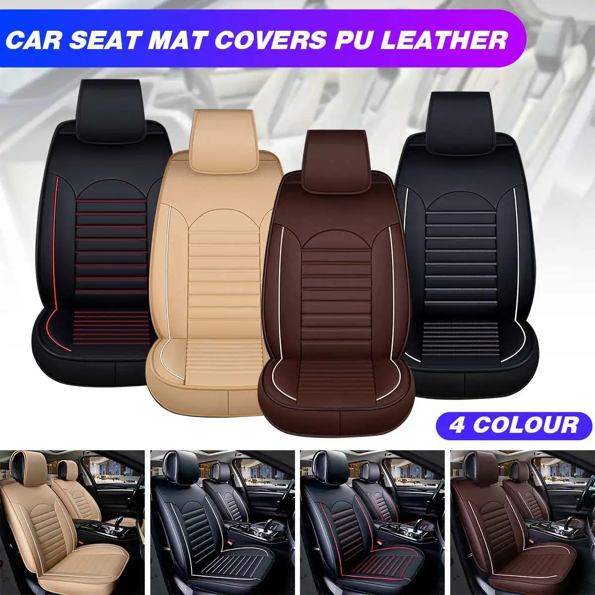 

1 Piece Waterproof Car Seat Cover Universa l Leather Auto Front Seat Cushion Protector Pad Mat Fit Most Car Accessories Interior