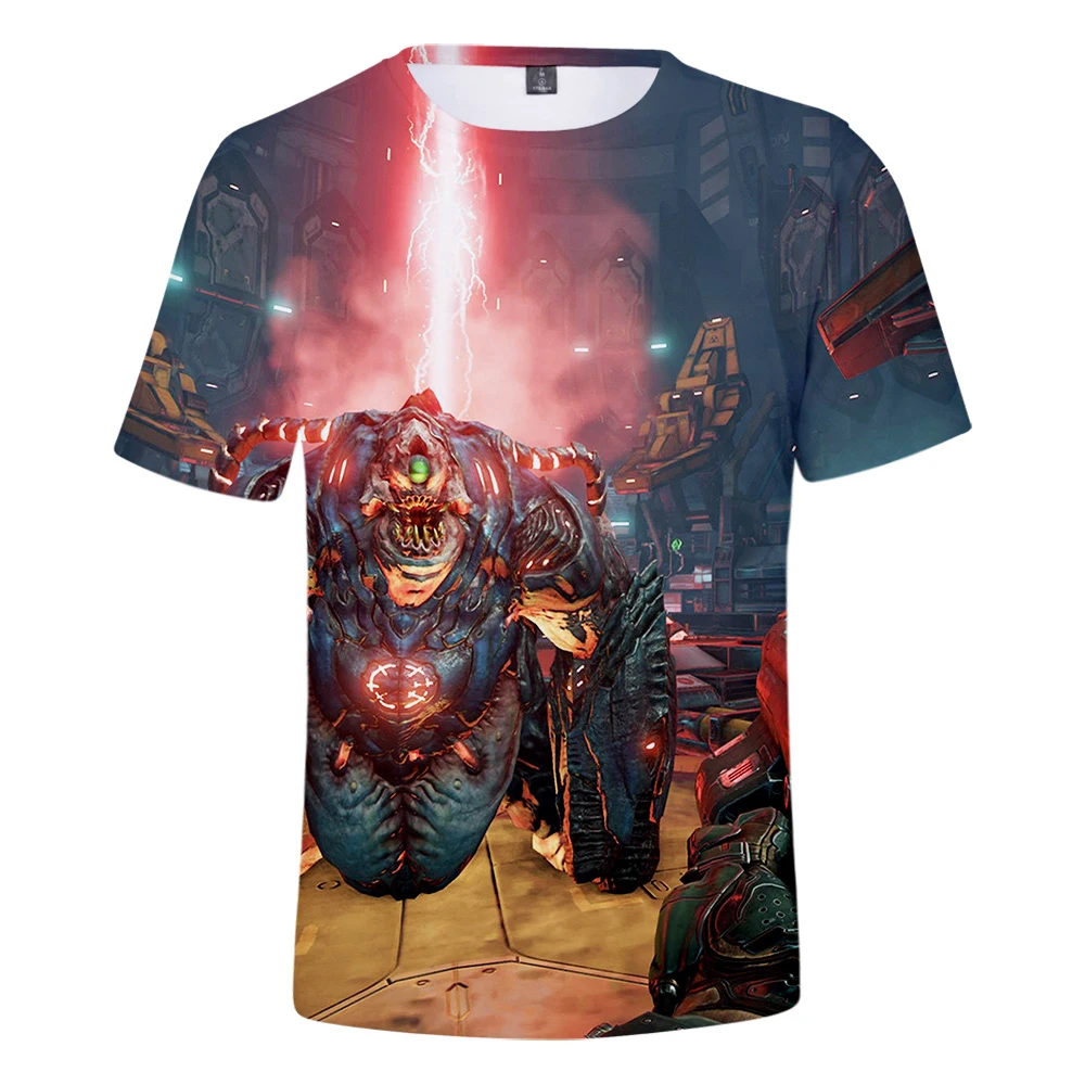 2019 Newest 3D Print doom eternal Cool T-Shirt Men Short Sleeve Summer Tops T Shirt Tshirt Male Fashion T-shirt maleXXS-4XL tide