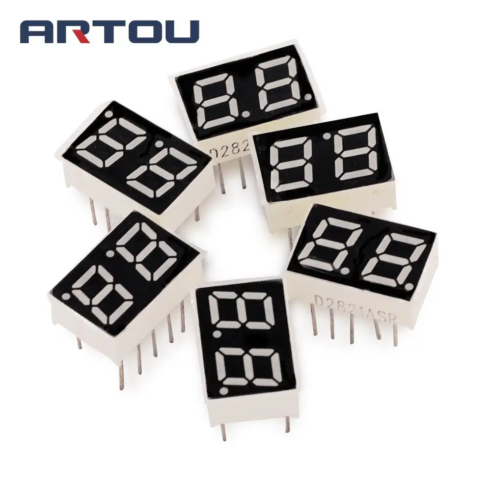 

5PCS Digital Tube 0.28 inch 2 Bit Common Shade Red