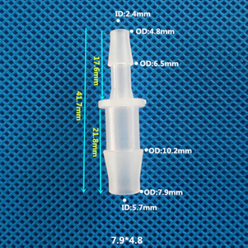 5 шт., переменный диаметр, прямое двустороннее соединение, прямое пластиковое соединение, переменный диаметр, пластиковое прямое микро-пластиковое соединение - Цвет: 7.9mm to 4.8mm