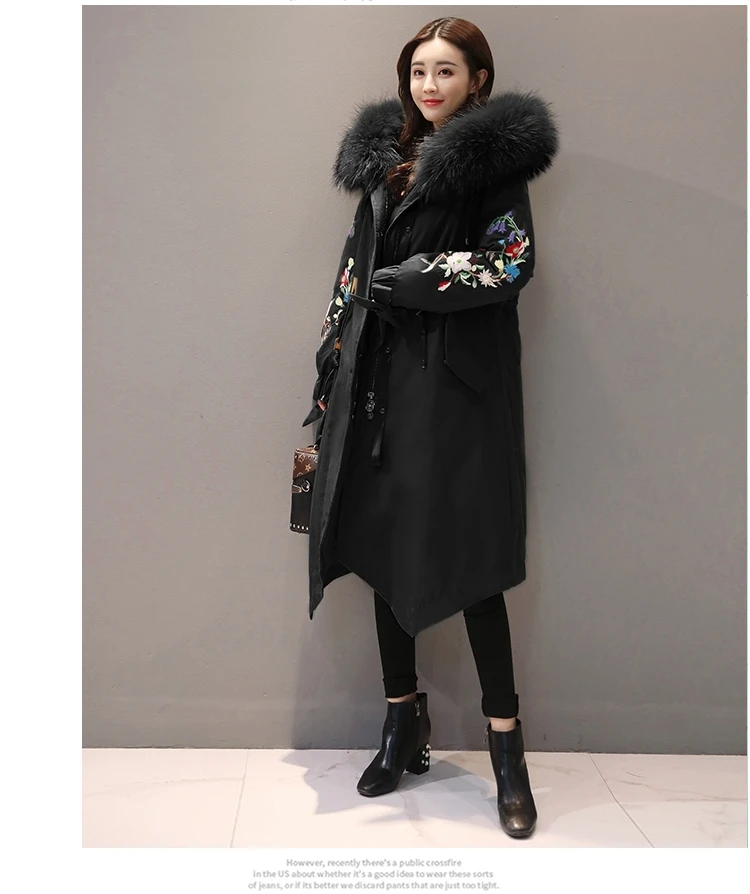 Китайский Национальный стиль одежды вниз пальто хлопка женский 2019 верхняя одежда зимняя куртка Для женщин Винтаж вышивка парка Femme A466