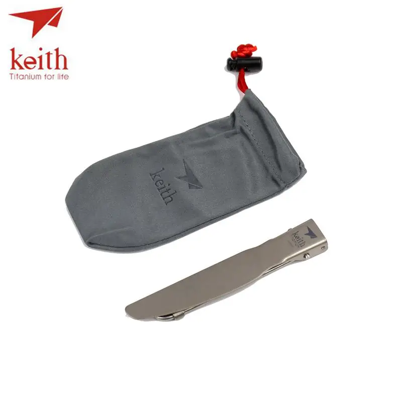 Keith titanio puro mesa plegable cuchillo camping senderismo portátil Mesas de exterior cena Cuchillo ultraligero sólo 13.8G ti5304