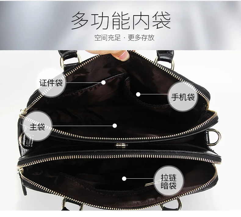 Fashion genuine Leather Women bag Crocodile Pattern Messenger bags ladies Purse female totes bag Handbag Leisure Tote Sac A Main