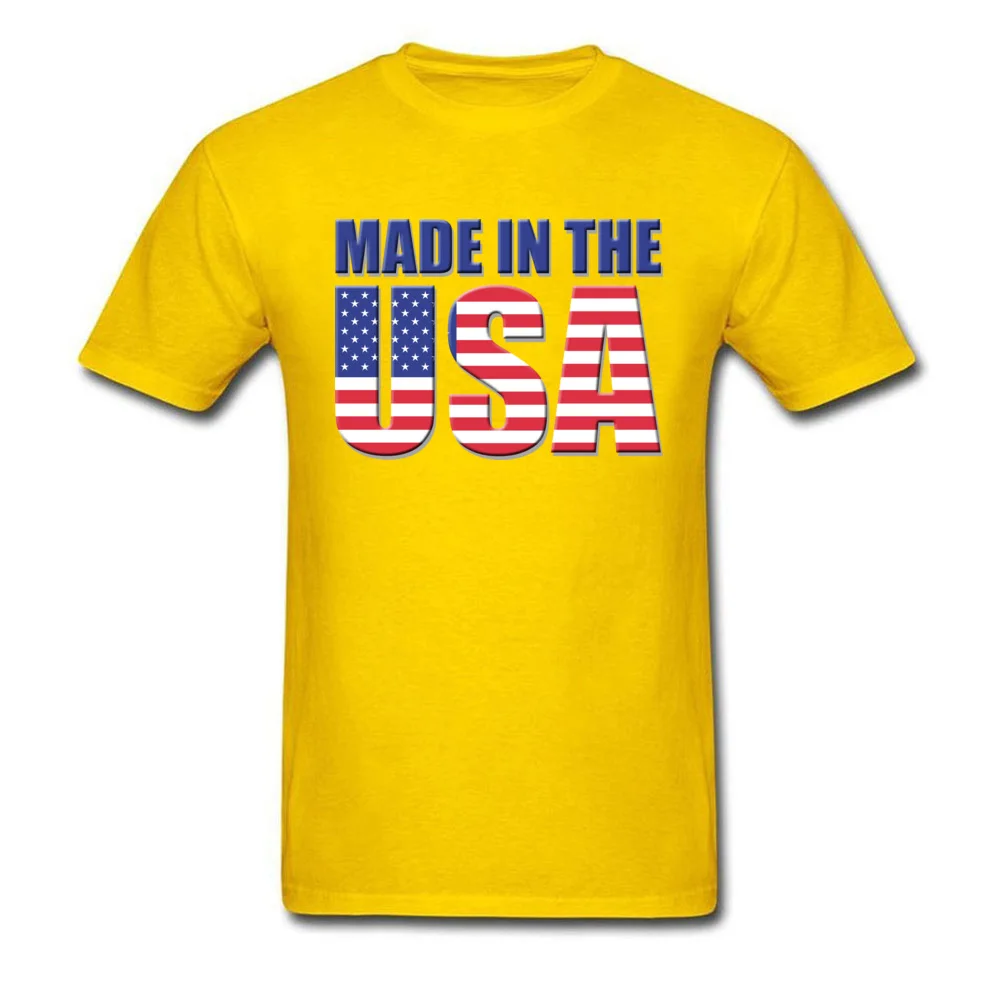 Design Fashion Men Top T-shirts Crew Neck Short Sleeve All Cotton Tops Shirts Normal T Shirt Top Quality Made In The USA PatriotIndependence Day yellow