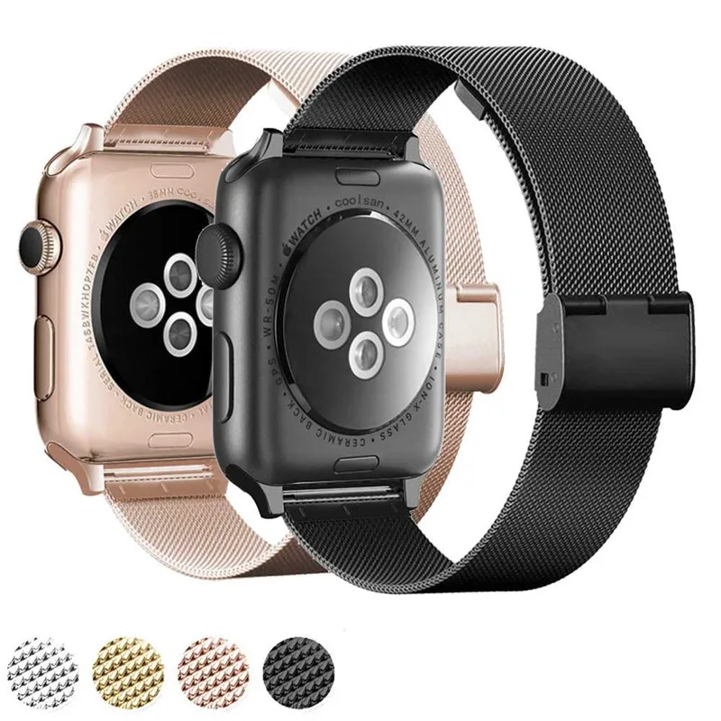 

2018 New Milanese Loop for Apple Watch Band Series 1/2/3 Metal Buckle Stainless Steel Bracelet Band 42mm 38mm for iWatch Strap