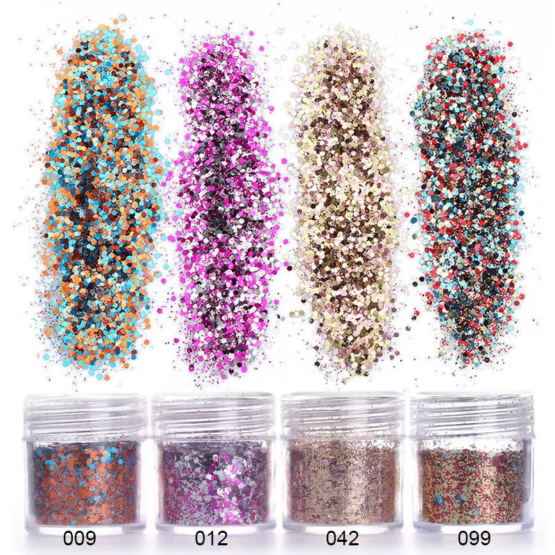 

1 Box Colorful Nail Glitter Powder 4 Colors 10ml Mixed Round Ultra-thin Pink Rose Red Shimmer Nail Sequins Nail Art Decoration