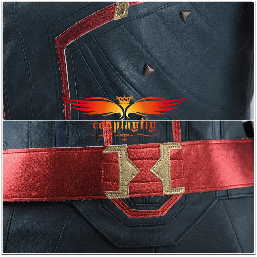 Г. Капитан/Marvel Carol Danvers г-жа Марвел супергерой косплей костюм Бордовый синий искусственная кожа женская одежда для девочек перчатки