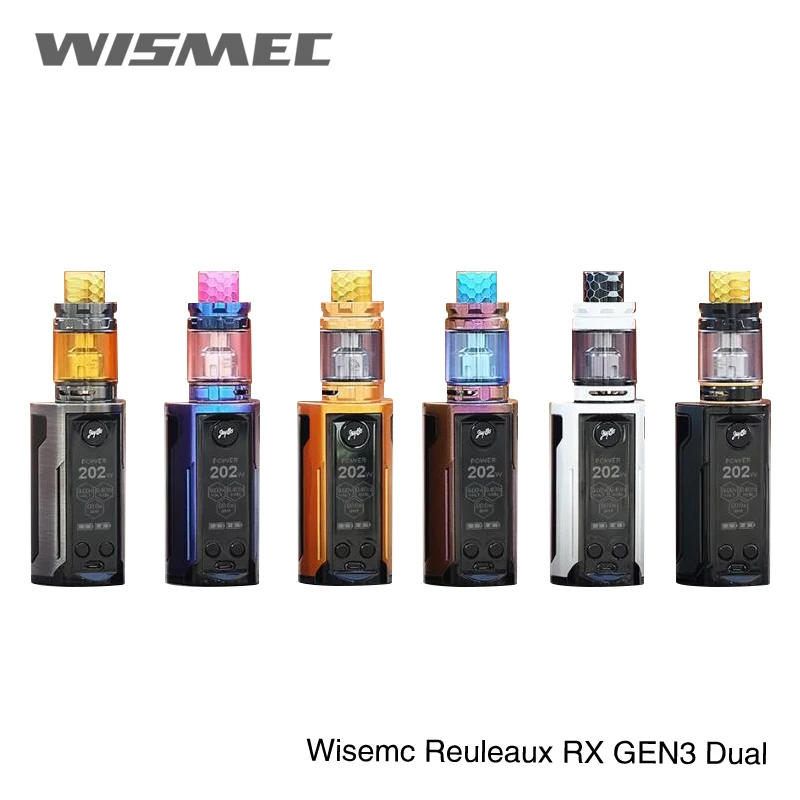 

2pcs Hottest Wismec Reuleaux RXGEN3 Dual 230W Kit Reuleaux RXGEN3 E Cig WISMEC RX GEN3 Dual Kit with 2ml/ 5.8ml Gnome King tank
