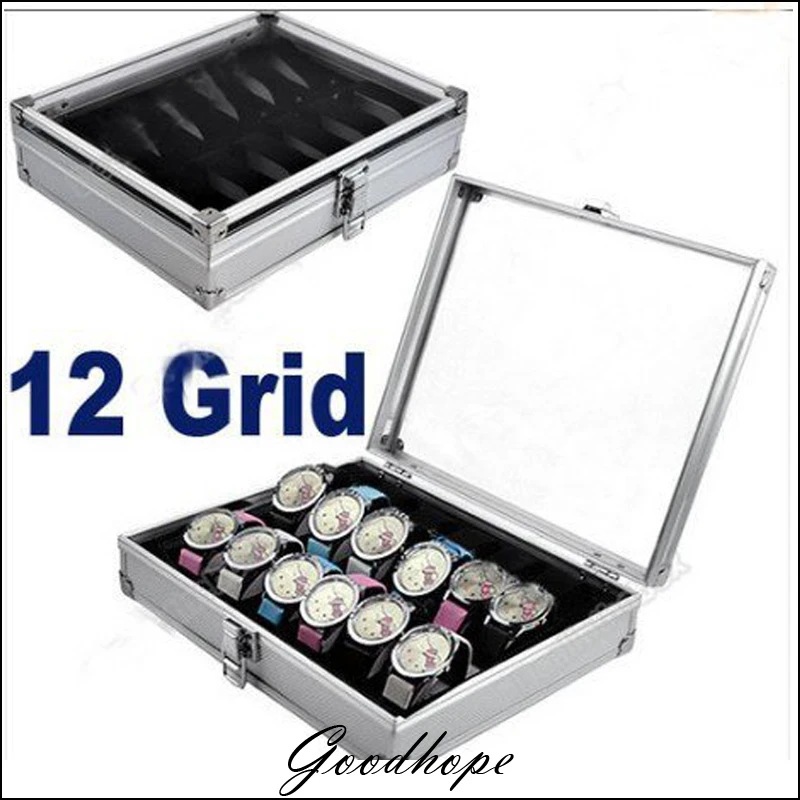 Best Deal USA 12 Grid Slots Watch Display Storage Box Case Jewelry Collection 