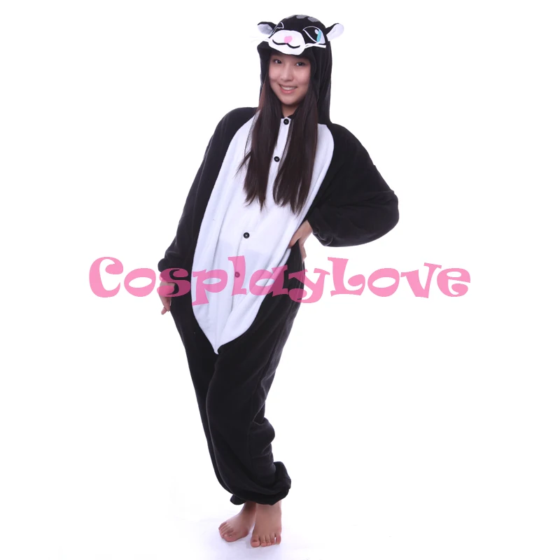 Us 1614 5 Offblack Face Black Cat Pajamas Animal Cosplay Costume Kid Adult Pajamas Onesies Cartoon Sleepwear Sleepsuit On Aliexpress