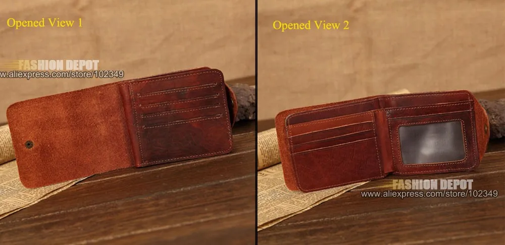 Men Genuine Leather Wallet 004-open view
