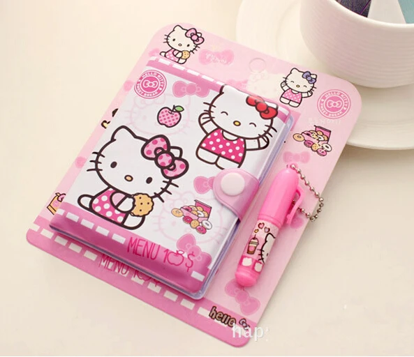 

12*14.5cm Cute Hello Kitty Notebook with Ballpoint Pen Notepad Diary Book Exercise Book Escolar Papelaria School Office Supply