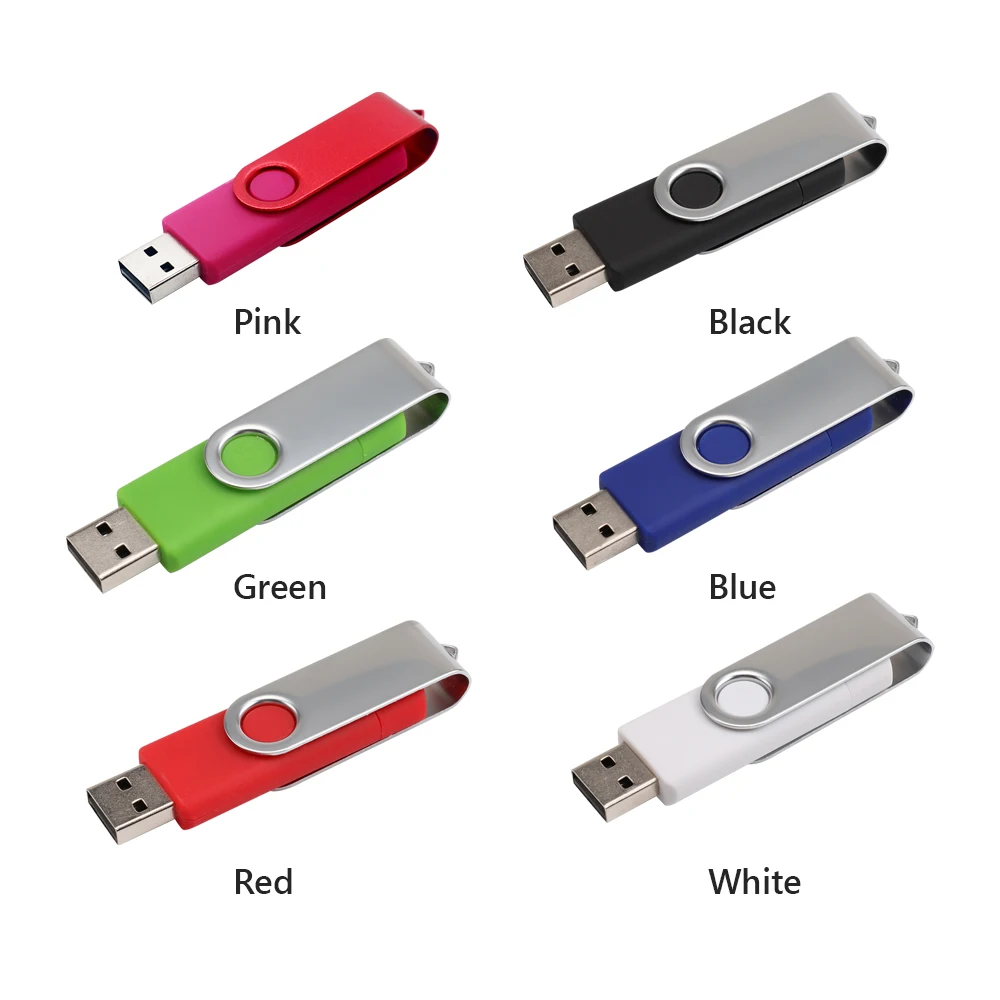 

USB Flash Drive 32GB USB 2.0 USB2.0 Micro USB Pen Drive Memory Stick U Disk 32G with Caps for Both Computers and Android Devices