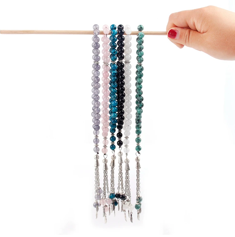 FENGRISE Tasbih натуральный камень драгоценный камень тесбиг Рамадан молитвенные бусы браслет цепочка Шарм Misbaha ИД Мубарак Рамадан вечерние украшения