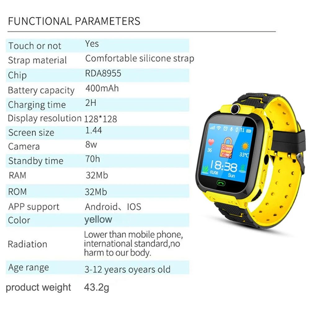  Q12B kinder Smart Uhr Lange Standby 2G Wasserdichte Fernbedienung GPS Locator Kamera Anruf Anti-ver
