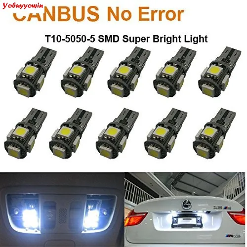 

10Pcs Lampada Canbus Canceller 5 Led 5050 T10 Pingo Torpedo