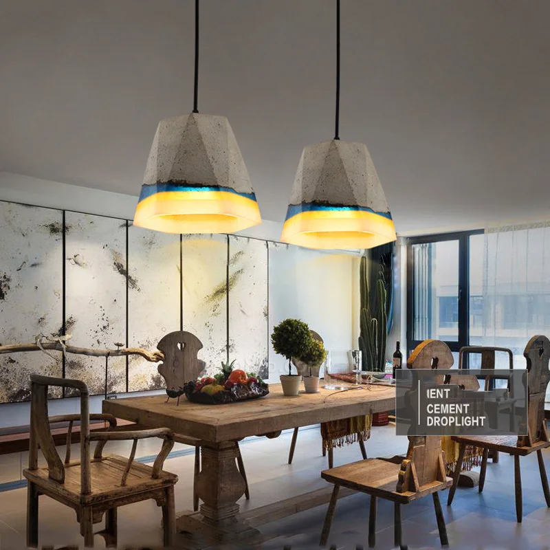 Modern Creative Cement Pendant Light Colorful Resin Concret Pendant Lamp Hanging Indoor Drop Light Personality Pendant Light (19)