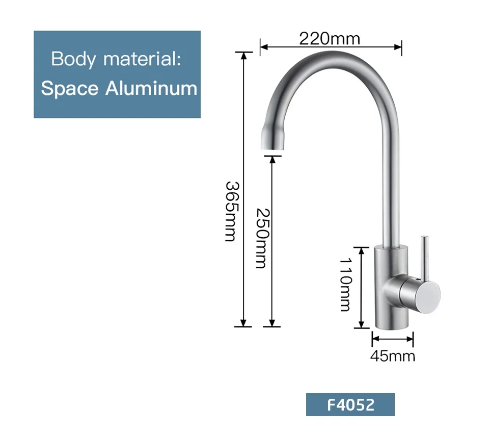 FRAP смеситель для кухни, алюминиевый кран для горячей и холодной воды, кран с поворотом на 360 градусов, кран на бортике YF40010/11/F4052/52-5