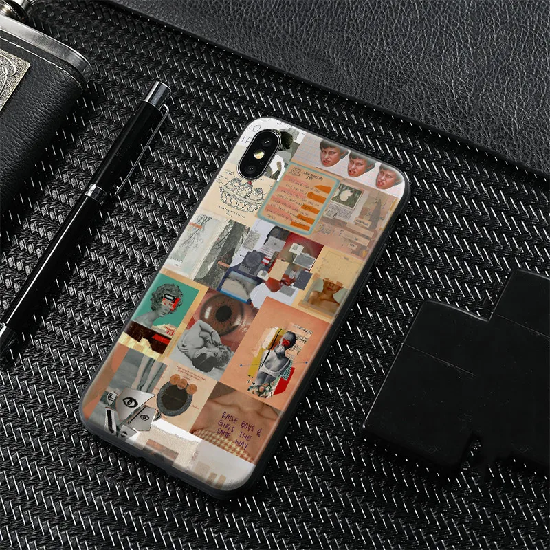 

Vintage Poster Collage Fashion Soft Silicone TPU Phone Case Cover Shell For Apple iPhone 5 5s Se 6 6s 7 8 Plus X XR XS MAX