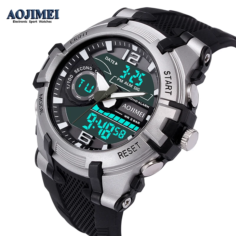 AOJIMEI Мужские Цифровые часы лучший бренд класса люкс спортивные Авто Дата
