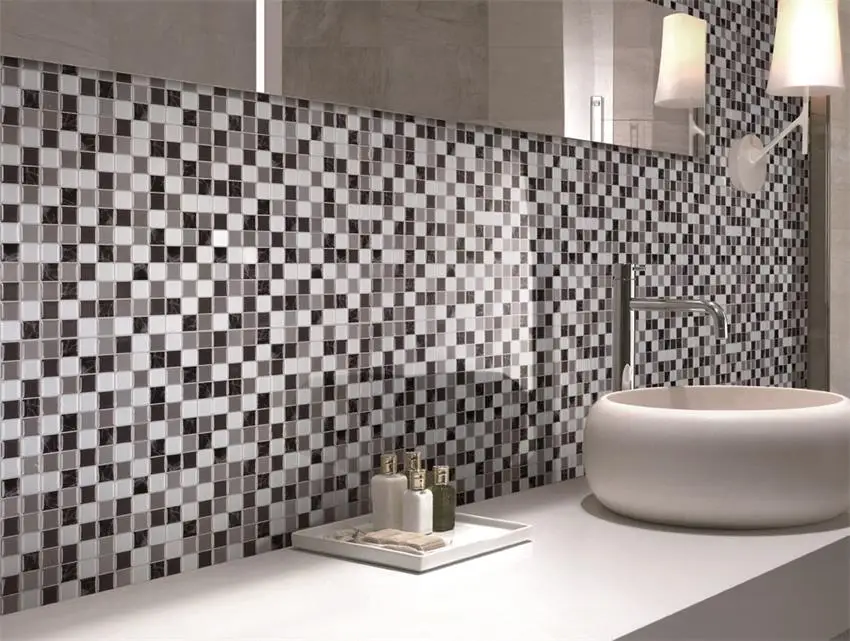 Ecoart 6pcs/lot 3D DIY mosaic self adhesive sticker wall paper peel and