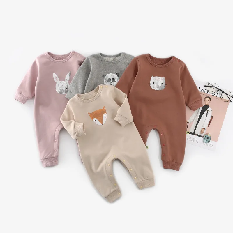 

0-2 years old baby clothes fall 2018 new cartoon animal bodysuits