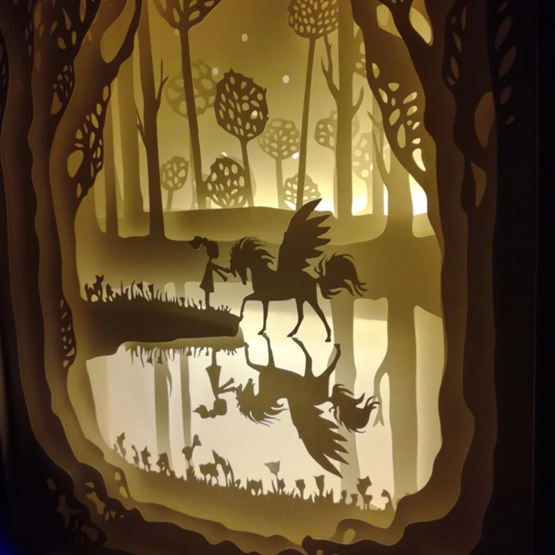 Conduziu a Luz e a Lâmpada de Papel da Sombra Encontram a Luz da Noite da Inocência Brightinwd Presentes Personalizados 4 Luzes noturnas