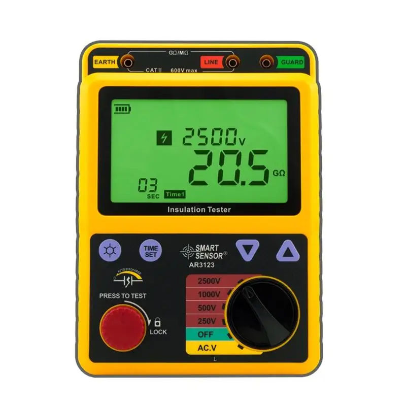 250 2500V Digital High Voltage Insulation Resistance Tester Megohmmeter