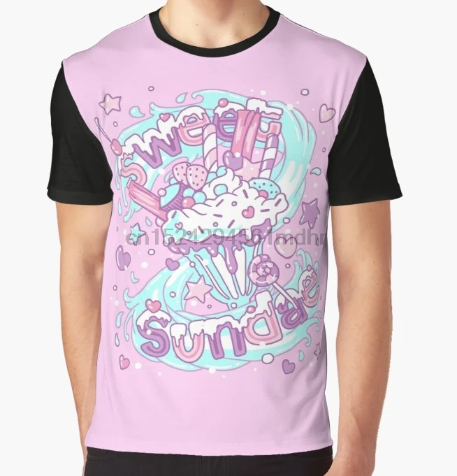 

All Over Print T-Shirt Men Funy tshirt Sweet Sundae Fairy Kei Pastel Kawaii Cute Graphic Tops Tee women t shirt