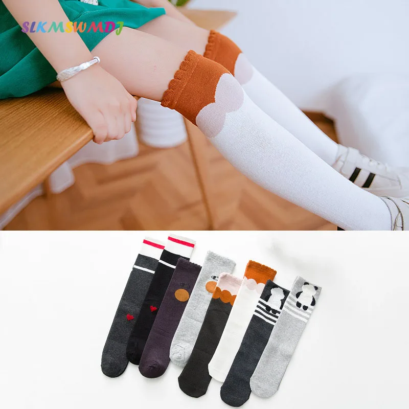 

SLKMSWMDJ autumn and winter models cute cartoon children's stockings cotton knees stockings suitable for 1-10 years old One size