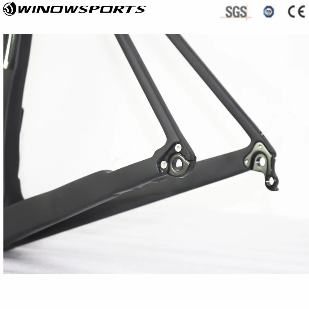 Top 2018 Winow Disc Carbon racing road bike frame matte/glossy carbon road frame thru axle 142mmX12mm road bike frame 4