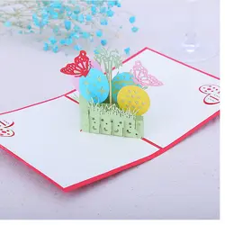 3D бабочка открытка Pop Up Бумага с Почтовые открытки на день рождения Валентина подарок