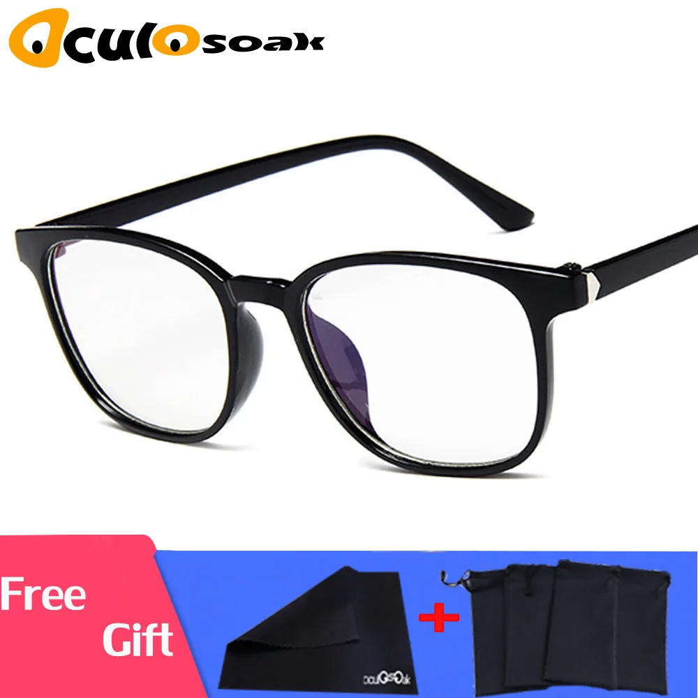 

Retro Clear Lens Glasses Frame Women Vintage Eyewear Frame for Near Sight Men Clear Pink Blue Black PC Spectacle Frames