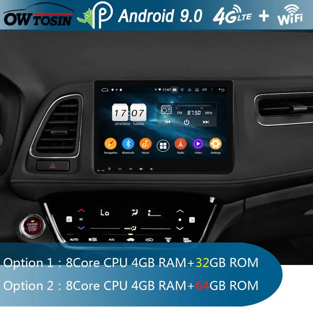 Flash Deal 10.1" IPS 8Core 4G+64G Android 9.0 Car DVD Player For Honda Vezel HR-V HRV XR-V 2014 2015 2016 2017 2018 GPS Radio Parrot BT 1