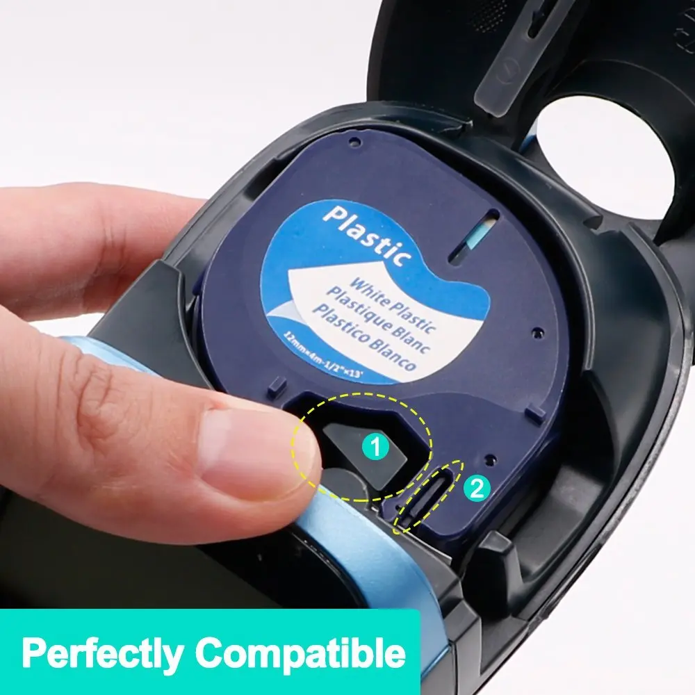 Labelife 2 шт. Dymo 91331 (91221 91201 59422) пластиковая лента Черная на белом 12 мм * 4 м совместимая