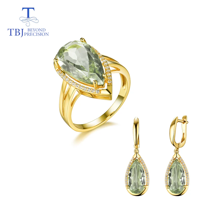 Natural Green Amethyst Jewelry Set