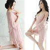 Ensemble Robe et pyjama sexy en maille et dentelle pour femmes, vêtements de nuit ► Photo 2/6