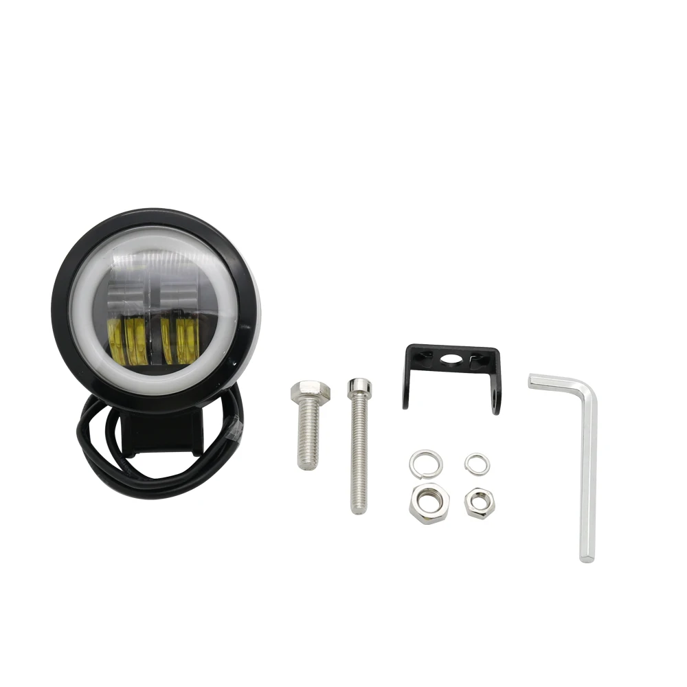3/" 20W White LED Spot Work Driving Fog Light Cube Motorcycle ATV Blue Angel Halo