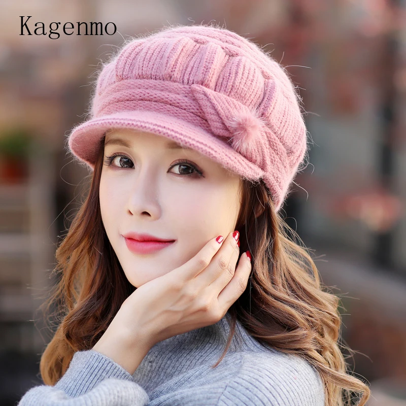 kagenmo-cap-and-scarf-twinset-warm-winter-keep-warm-accessories-rabbit-fur-knit-women-hat-outdoor-windproof-thermal-scarf