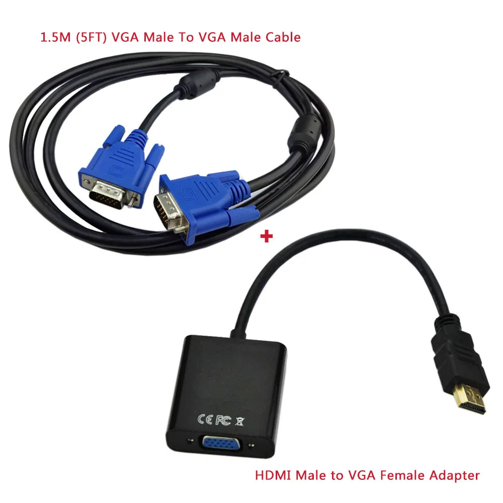 HDMI к VGA видео конвертер адаптер кабель набор для полного преобразования сигнала 1080P от HDMI вход ноутбук PS3 к VGA выход мониторы