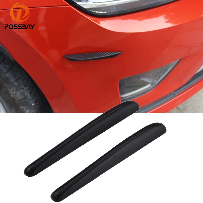 POSSBAY Black Front Rear Bumper Protector Anti Collision Stirp Bumper