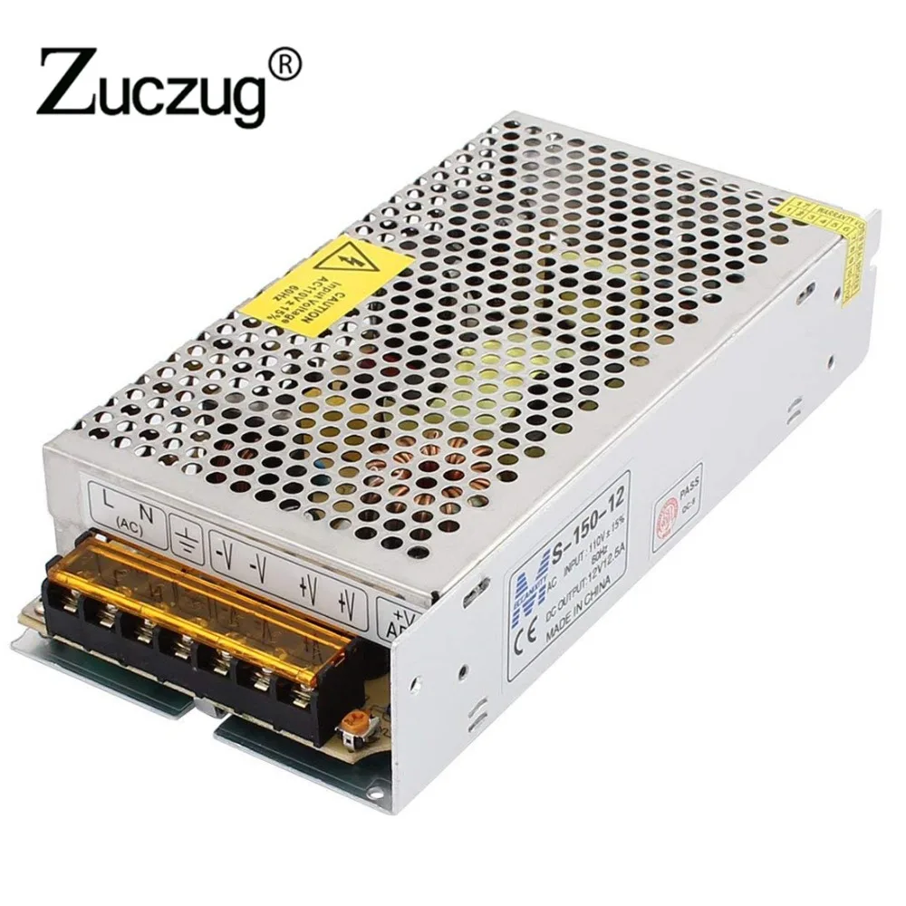 regulated Power Supply 12V 12.5A 150W 12 volt led driver for LED Strip ...
