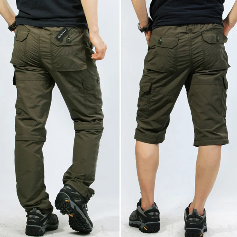 

2019 New Men Handsome Casual Work Trouser Pants Workwear Multi Pockets Convertible for Outdoor Summer TY66