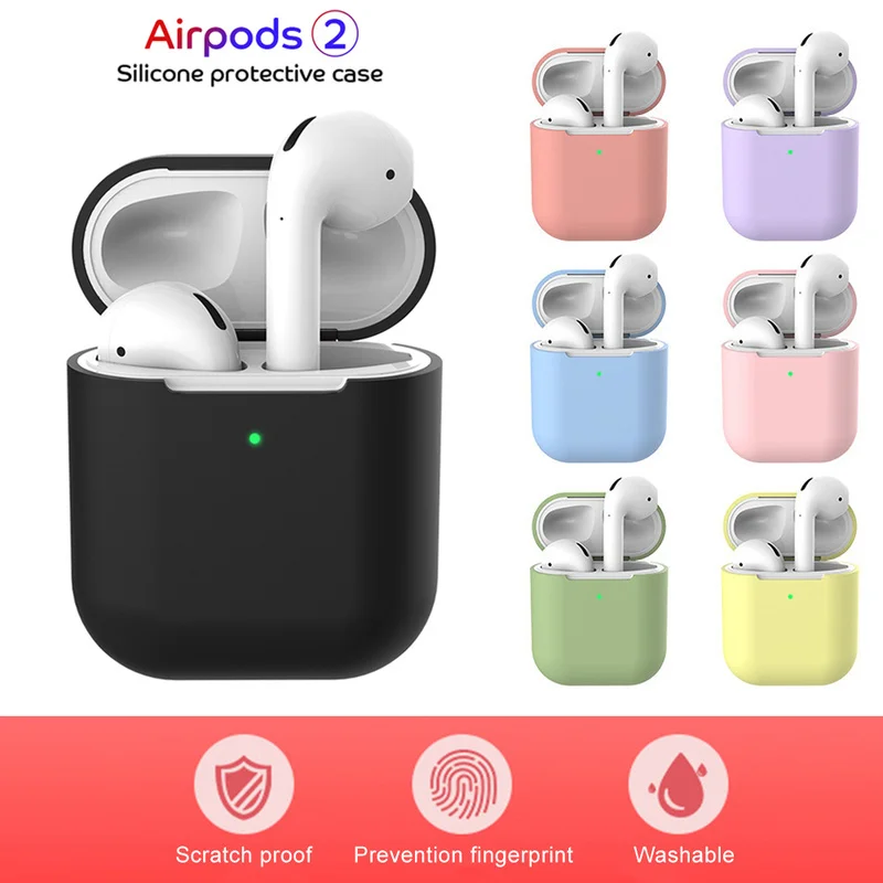

Earphone Accessories For Apple AirPods 2 Silicone Case Cover Wireless Bluetooth Headphone Air Pods Protective Case Charging Box