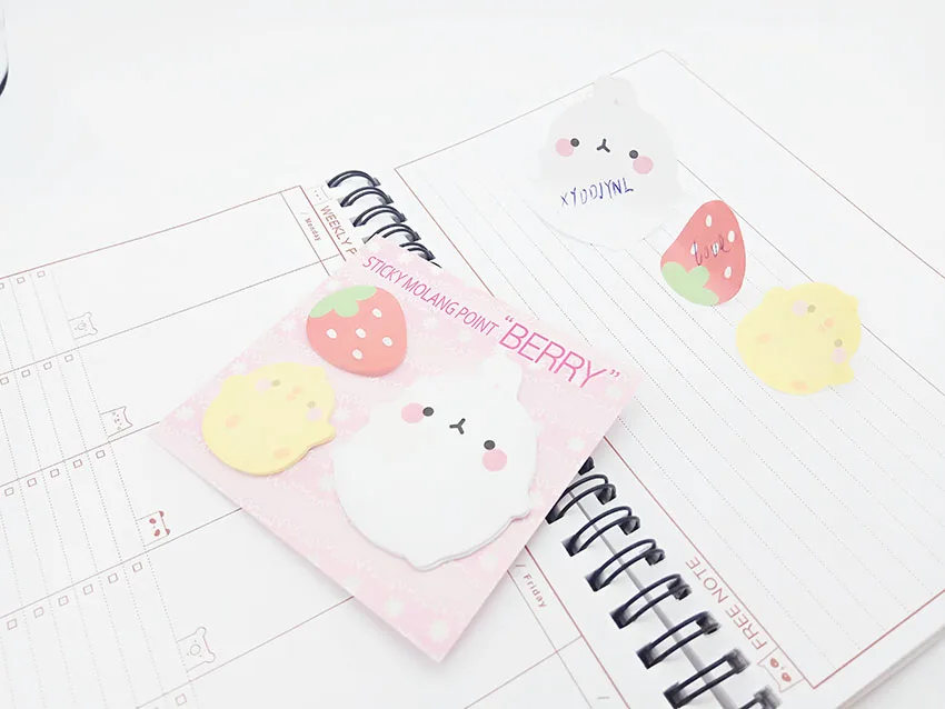 4 шт. милый планировщик корейский кролик животные Липкие заметки Kawaii Post memo pad самоклеящиеся Стикеры офисные принадлежности материал Escolar